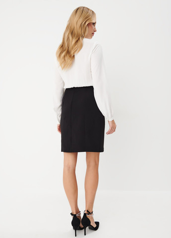 Черно-белое кэжуал платье Mohito однотонное