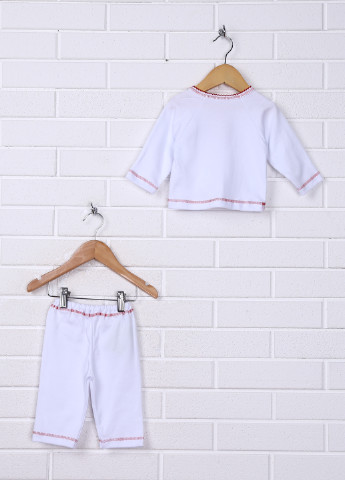 Білий демісезонний комплект (кофта, штани, шапка) Baby Art