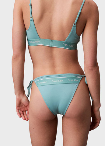 Бирюзовые купальные трусики с логотипом Calvin Klein