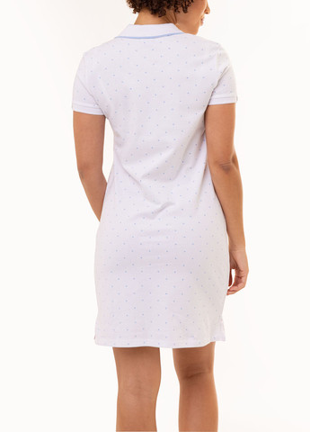 Белое кэжуал платье поло U.S. Polo Assn. с рисунком