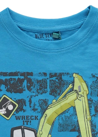Темно-блакитна літня футболка Blue Seven
