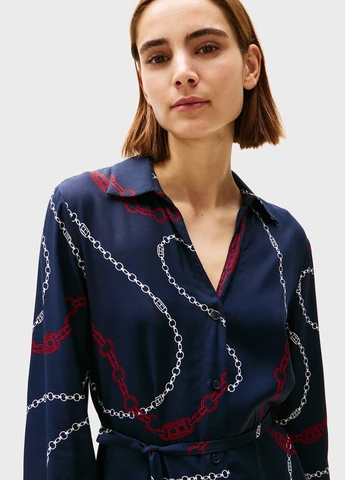 Синя кежуал сукня сукня-сорочка Tommy Hilfiger з малюнком