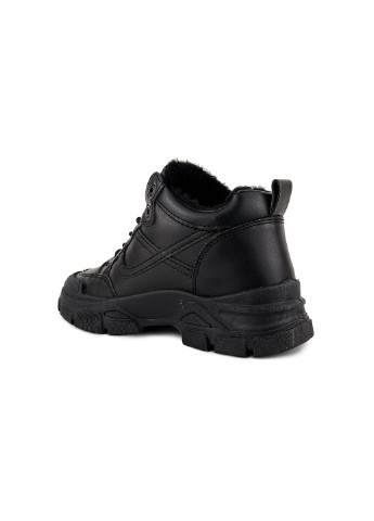 Зимові кросівки жіночі з еко шкіри чорні Fashion ботинки (251444252)
