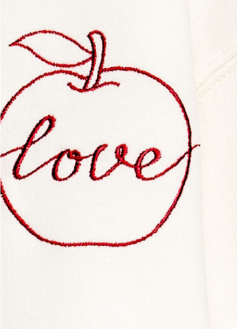 Свитшот H&M - Приталенный крой надпись белый кэжуал - (142715397)