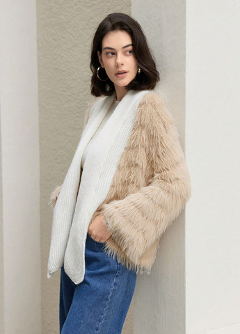 Бежевый демисезонный кардиган SHEIN