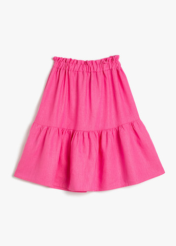 Розовая кэжуал однотонная юбка KOTON а-силуэта (трапеция)
