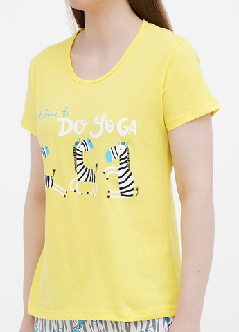 Желтая всесезон пижама (футболка, бриджи) футболка + бриджи Lucci