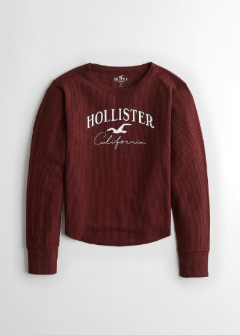 Свитшот Hollister - Прямой крой надпись бордовый кэжуал полиэстер, вискоза - (185459238)