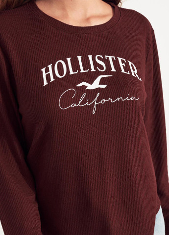 Світшот Hollister - Прямий крій напис бордовий кежуал поліестер, віскоза - (185459238)