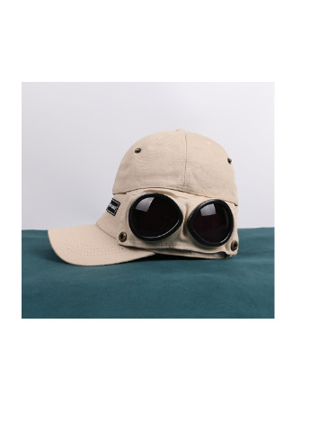 Кепка бейсболка с маской Солнцезащитные очки Hande Made унисекс Бежевый NoName бейсболка (250146856)