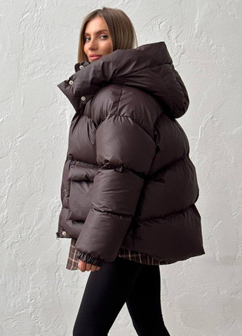Коричневий зимній Пуховик No Brand
