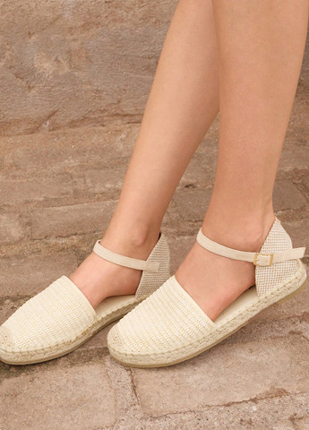 Світло-бежеві еспадрилі SHEIN однотонний плетіння (332389523)