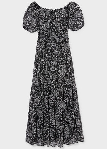 Черное кэжуал платье клеш C&A турецкие огурцы