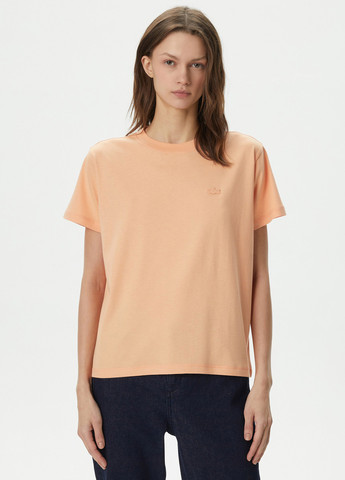 Персиковая летняя футболка Lacoste