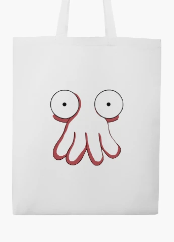 Еко сумка шоппер біла Доктор Зойдберг Футурама (Doctor Zoidberg Futurama) (9227-2029-WT2) Еко сумка шоппер біла 41*35 см MobiPrint (219151224)