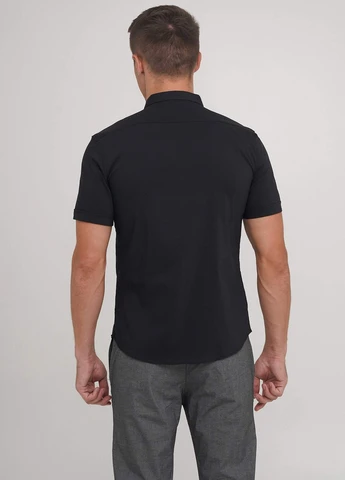 Черная кэжуал, классическая рубашка однотонная Trend Collection