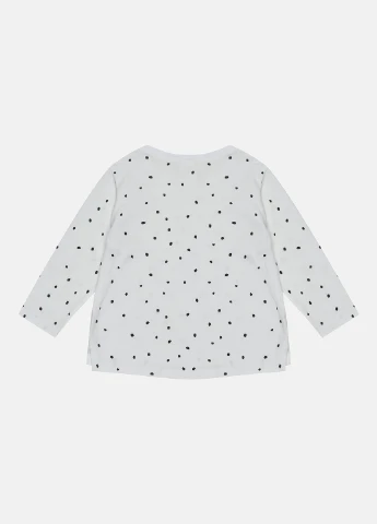 Белый демисезонный кэжуал лонгслив H&M в горошек