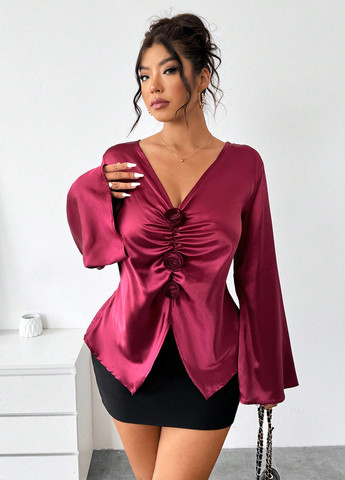 Бордова блуза SHEIN