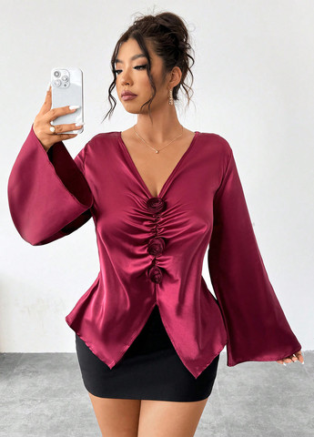 Бордова блуза SHEIN