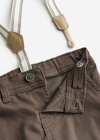 Коричневые джинсовые демисезонные брюки прямые H&M