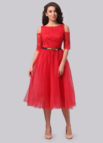 Червона коктейльна сукня, сукня пачка Lila Kass