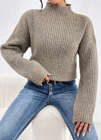 Песочный демисезонный свитер SHEIN