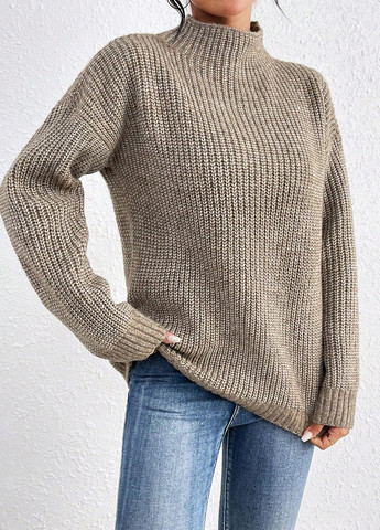 Песочный демисезонный свитер SHEIN