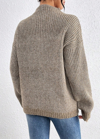 Песочный демисезонный свитер SHEIN