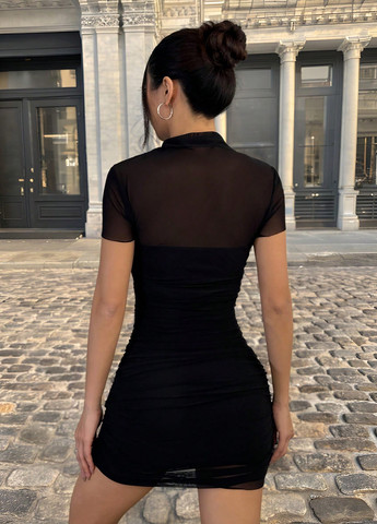 Чорна вечірня сукня силуетна, сукня-водолазка SHEIN однотонна