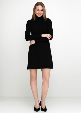 Черное кэжуал платье Zara однотонное