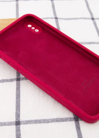 Чохол Silicone Case Square Full Camera Protective (AA) для Apple iPhone XS (5.8 ') Червоний / Rose Red (is_00000040231_14) Epik (229727387)