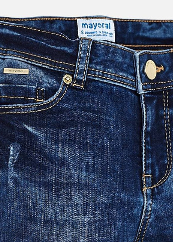 Синие демисезонные слим джинсы для девочки Mayoral
