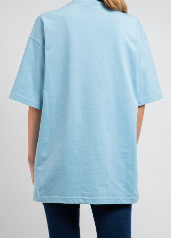 Голубая серая футболка с логотипом Balenciaga