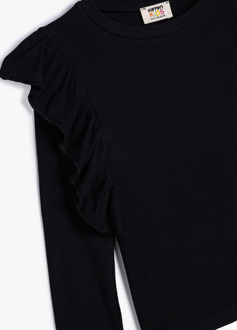 Черный демисезонный кэжуал лонгслив KOTON однотонный