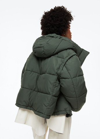 Темно-зеленая демисезонная куртка вільного крою H&M