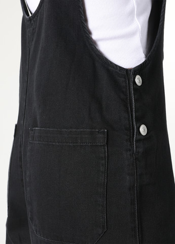 Комбинезон Colin's комбинезон-брюки однотонный чёрный кэжуал хлопок