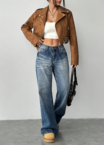 Коричнева демісезонна куртка косуха SHEIN