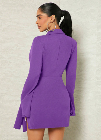 Фиолетовое кэжуал платье платье-жакет SHEIN однотонное