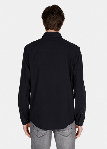 Черная кэжуал рубашка однотонная Colin's