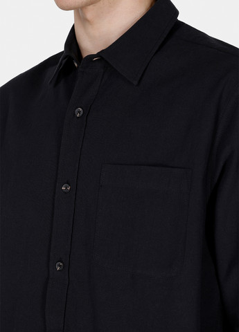 Черная кэжуал рубашка однотонная Colin's