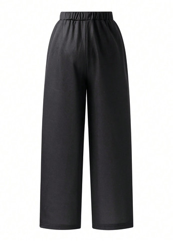 Черные спортивные, кэжуал демисезонные брюки SHEIN