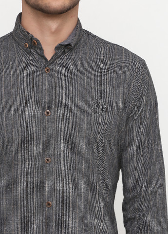 Серая кэжуал рубашка с абстрактным узором Madoc Jeans с длинным рукавом