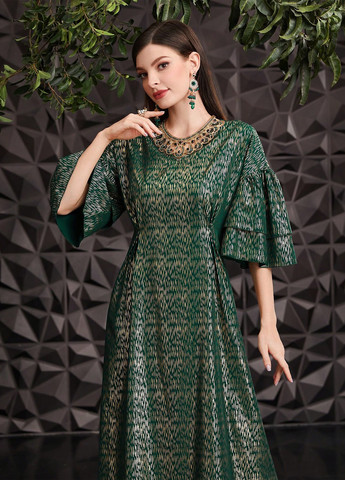Темно-зелена кежуал сукня а-силует SHEIN з абстрактним візерунком