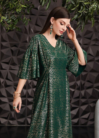 Темно-зелена кежуал сукня а-силует SHEIN з абстрактним візерунком