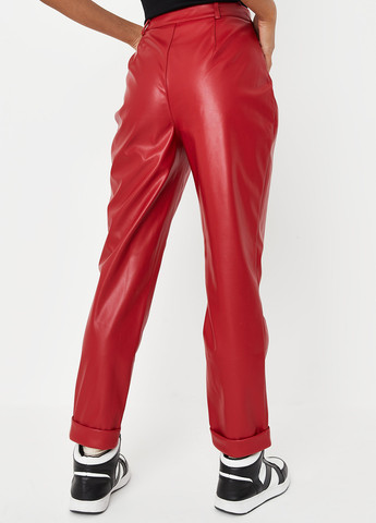 Красные кэжуал демисезонные прямые брюки Missguided