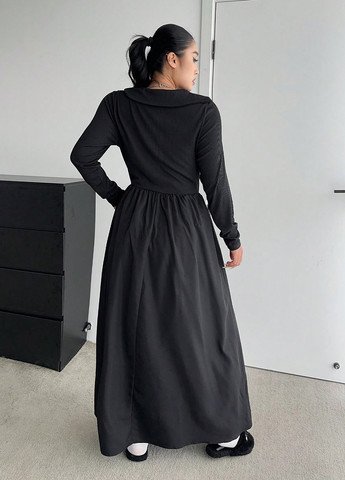 Чорна кежуал сукня SHEIN однотонна