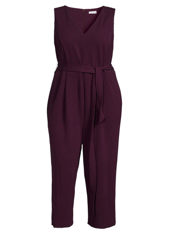 Комбинезон Calvin Klein комбинезон-брюки однотонный фиолетовый кэжуал полиэстер