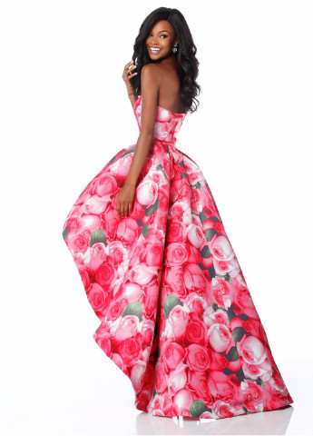 Розовое вечернее платье Sherri Hill с цветочным принтом