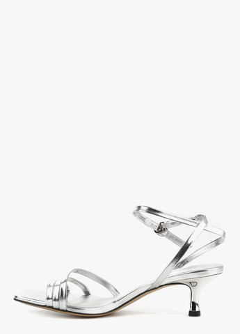 Серебряные босоножки Le'BERDES с ремешком лаковые