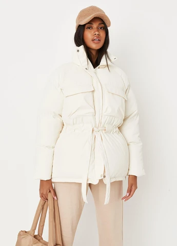 Молочная зимняя куртка Missguided